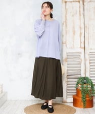 OLCFD10089 eur3(エウルキューブ) 【大きいサイズ】クルーネックラメカーディガン ライトブルー