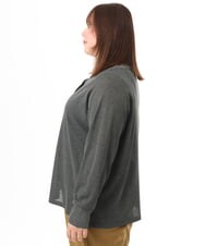 OLCFD10089 eur3(エウルキューブ) 【大きいサイズ】クルーネックラメカーディガン ダークグレー