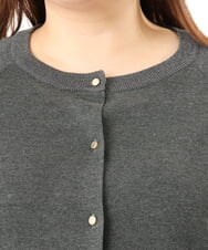 OLCFD10089 eur3(エウルキューブ) 【大きいサイズ】クルーネックラメカーディガン ダークグレー