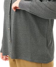 OLCFD10089 eur3(エウルキューブ) 【大きいサイズ】クルーネックラメカーディガン ダークグレー