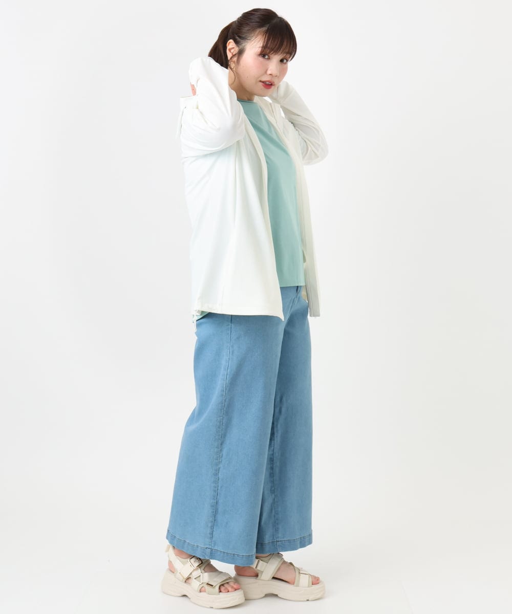 OLCGA21099 eur3(エウルキューブ) 【大きいサイズ/機能素材アイテム】接触冷感ラッシュガード ホワイト(90)