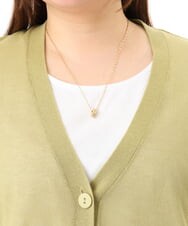 OLCGD07099 eur3(エウルキューブ) 【大きいサイズ/接触冷感】Vネックシア―カーディガン ライトグリーン