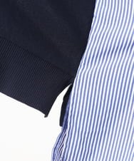 OLCKD04109 eur3(エウルキューブ) 【大きいサイズ】シャツドッキングニットカーディガン ネイビー