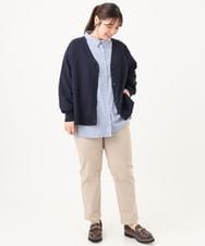 OLCKD04109 eur3(エウルキューブ) 【大きいサイズ】シャツドッキングニットカーディガン ネイビー