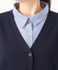 OLCKD04109 eur3(エウルキューブ) 【大きいサイズ】シャツドッキングニットカーディガン ネイビー