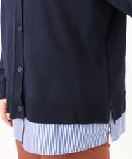 OLCKD04109 eur3(エウルキューブ) 【大きいサイズ】シャツドッキングニットカーディガン ネイビー