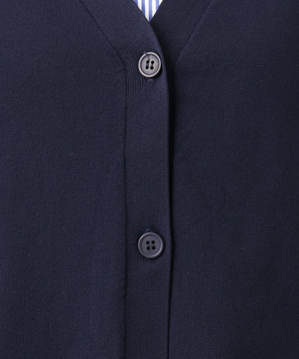 OLCKD04109 eur3(エウルキューブ) 【大きいサイズ】シャツドッキングニットカーディガン ネイビー