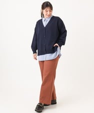 OLCKD04109 eur3(エウルキューブ) 【大きいサイズ】シャツドッキングニットカーディガン ネイビー