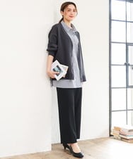 OLCKD04109 eur3(エウルキューブ) 【大きいサイズ】シャツドッキングニットカーディガン ダークグレー