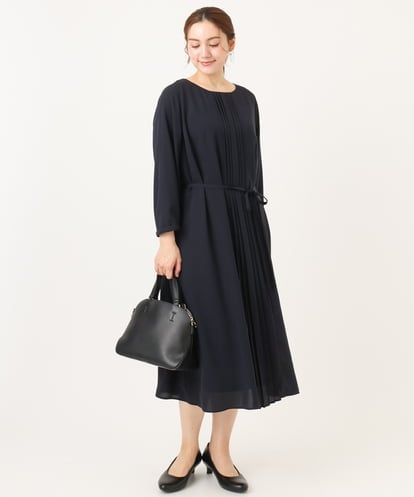 OLEDD05189 eur3 【大きいサイズ】フロントプリーツワンピース