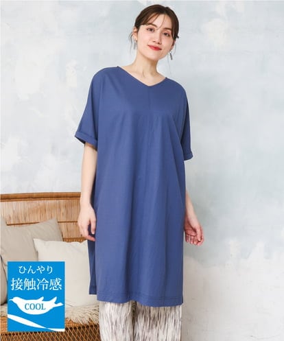 OLEFD19099  【大きいサイズ/接触冷感】ボクシーシルエットチュニック