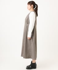 OLELD09139 eur3(エウルキューブ) 【野呂佳代さん着用/大きいサイズ】チェックジャンパースカート ダークブラウン