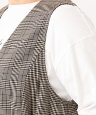 OLELD09139 eur3(エウルキューブ) 【野呂佳代さん着用/大きいサイズ】チェックジャンパースカート ダークブラウン
