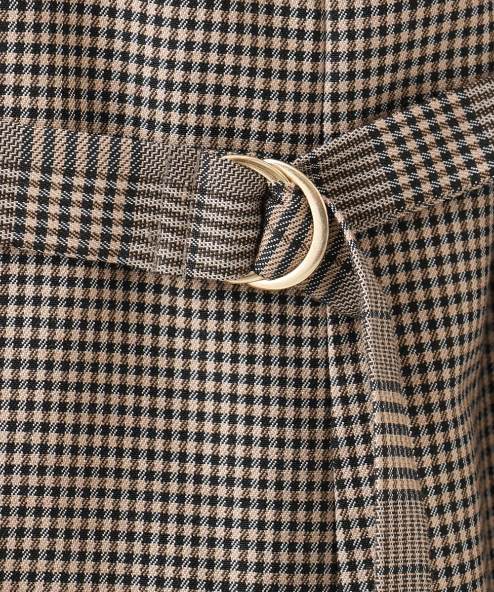 OLELD09139 eur3(エウルキューブ) 【野呂佳代さん着用/大きいサイズ】チェックジャンパースカート ダークブラウン