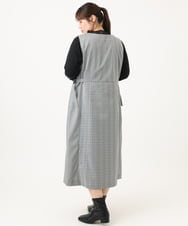 OLELD09139 eur3(エウルキューブ) 【野呂佳代さん着用/大きいサイズ】チェックジャンパースカート ブラック
