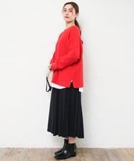 OLFLD01054 eur3(エウルキューブ) 【大きいサイズ】ドロップショルダーニット レッド