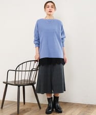 OLFLD01054 eur3(エウルキューブ) 【大きいサイズ】ドロップショルダーニット ライトブルー