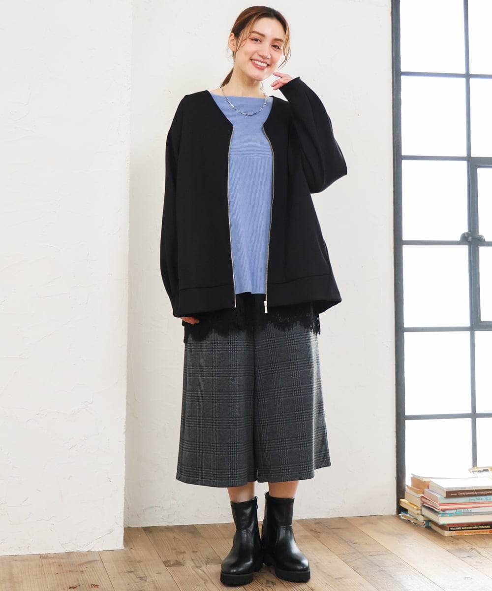 OLFLD01054 eur3(エウルキューブ) 【大きいサイズ】ドロップショルダーニット ライトブルー