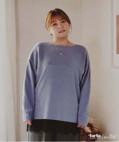 OLFLD01054 eur3 【大きいサイズ】ドロップショルダーニット