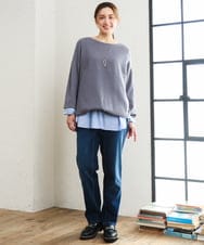 OLFLD01054 eur3(エウルキューブ) 【大きいサイズ】ドロップショルダーニット ダークグレー