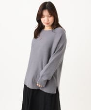 OLFLD01054 eur3(エウルキューブ) 【大きいサイズ】ドロップショルダーニット ダークグレー