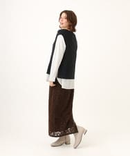 OLFLD08089 eur3(エウルキューブ) 【WEB先行販売】【大きいサイズ】リブニットベスト ネイビー