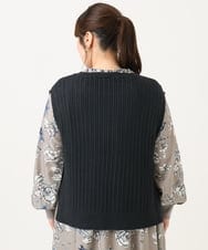 OLFLD08089 eur3(エウルキューブ) 【WEB先行販売】【大きいサイズ】リブニットベスト ネイビー