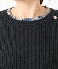 OLFLD08089 eur3(エウルキューブ) 【WEB先行販売】【大きいサイズ】リブニットベスト ネイビー