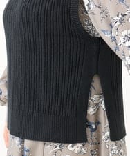 OLFLD08089 eur3(エウルキューブ) 【WEB先行販売】【大きいサイズ】リブニットベスト ネイビー