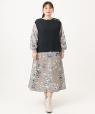 OLFLD08089 eur3(エウルキューブ) 【WEB先行販売】【大きいサイズ】リブニットベスト ネイビー