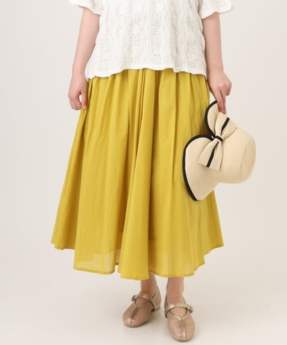 OLHHD03099 eur3 【大きいサイズ】インド綿ギャザーフレアスカート