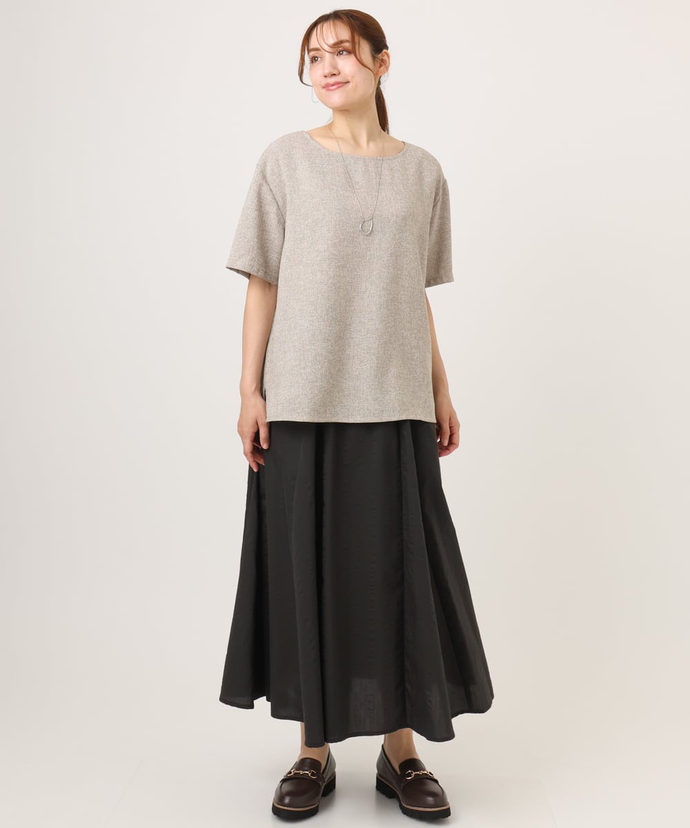 OLHHD08119 eur3(エウルキューブ) 【大きいサイズ】ドビーストライプフレアスカート ダークグレー