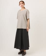 OLHHD08119 eur3(エウルキューブ) 【大きいサイズ】ドビーストライプフレアスカート ダークグレー