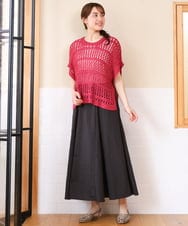OLHHD08119 eur3(エウルキューブ) 【大きいサイズ】ドビーストライプフレアスカート ダークグレー