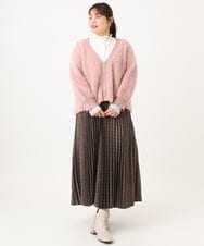 OLHLD08129 eur3(エウルキューブ) 【大きいサイズ】チェックプリーツスカート ダークブラウン