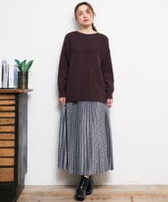 OLHLD08129 eur3(エウルキューブ) 【大きいサイズ】チェックプリーツスカート グレー