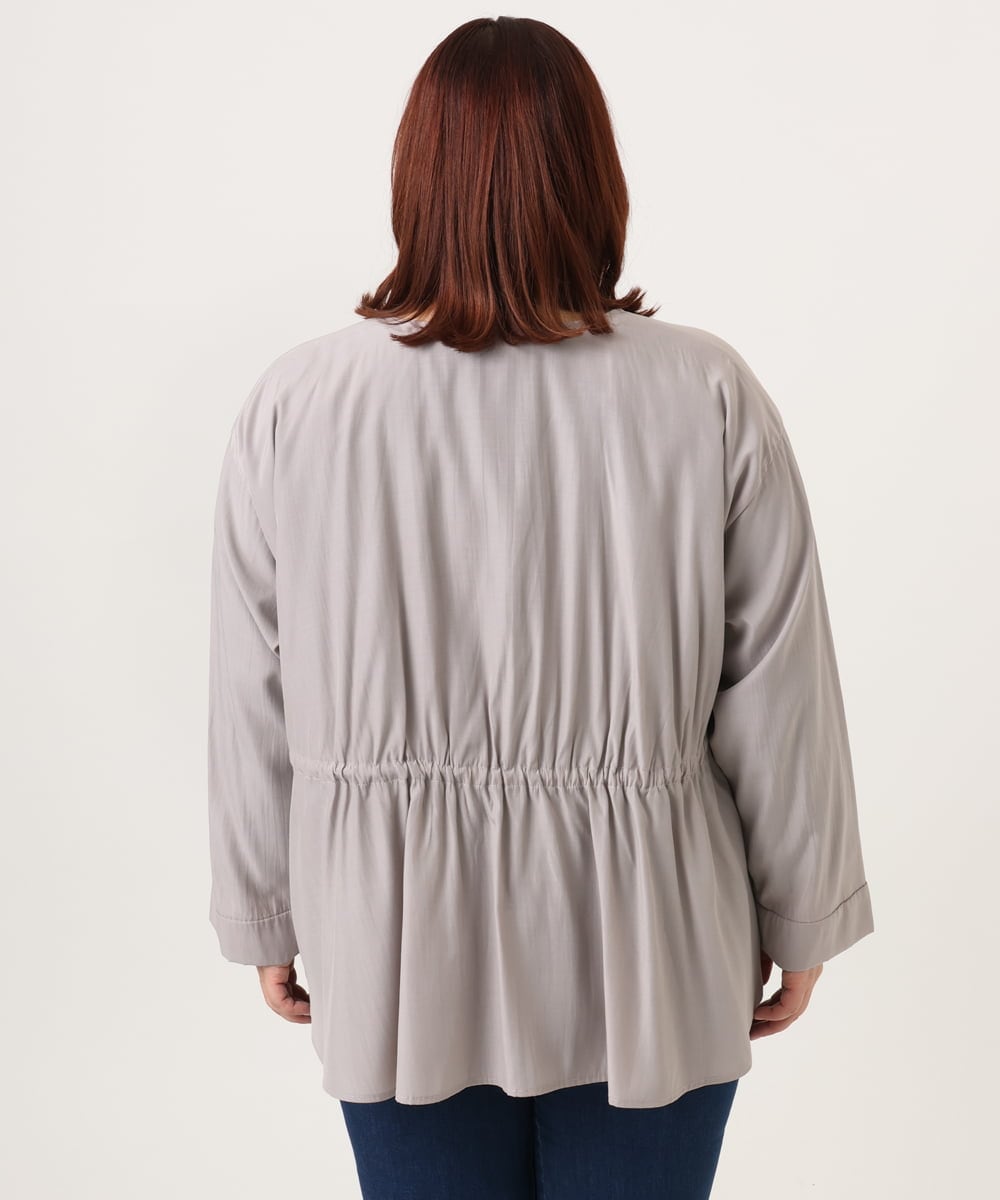 OLJDD06179 eur3(エウルキューブ) 【大きいサイズ】シア―ギャザーブルゾン グレージュ(89)