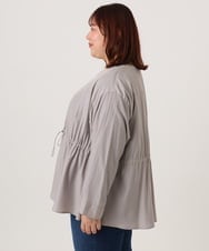 OLJDD06179 eur3(エウルキューブ) 【大きいサイズ】シア―ギャザーブルゾン グレージュ(89)
