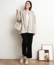 OLJDD09099 eur3(エウルキューブ) 【大きいサイズ】ジップアップブルゾン グレージュ