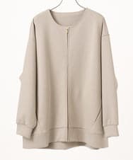 OLJDD09099 eur3(エウルキューブ) 【大きいサイズ】ジップアップブルゾン グレージュ