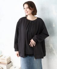 OLJDD09099 eur3(エウルキューブ) 【大きいサイズ】ジップアップブルゾン ダークグレー