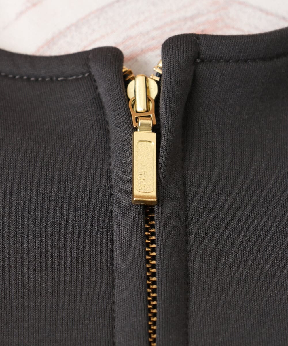 OLJDD09099 eur3(エウルキューブ) 【大きいサイズ】ジップアップブルゾン ダークグレー