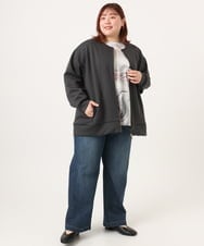 OLJDD09099 eur3(エウルキューブ) 【大きいサイズ】ジップアップブルゾン ダークグレー