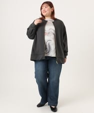 OLJDD09099 eur3(エウルキューブ) 【大きいサイズ】ジップアップブルゾン ダークグレー