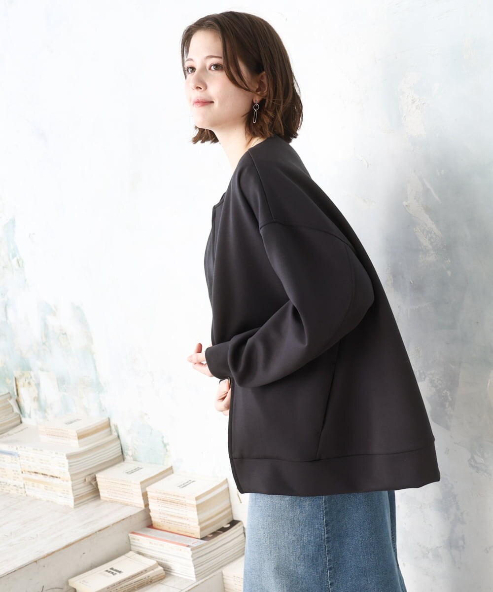 OLJDD09099 eur3(エウルキューブ) 【大きいサイズ】ジップアップブルゾン ダークグレー