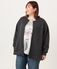 OLJDD09099 eur3(エウルキューブ) 【大きいサイズ】ジップアップブルゾン ダークグレー