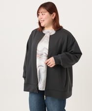 OLJDD09099 eur3(エウルキューブ) 【大きいサイズ】ジップアップブルゾン ダークグレー