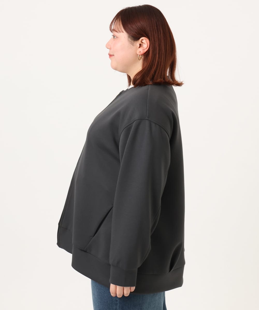 OLJDD09099 eur3(エウルキューブ) 【大きいサイズ】ジップアップブルゾン ダークグレー