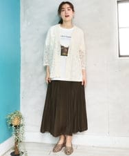 OLJFD01099 eur3(エウルキューブ) 【大きいサイズ】レースジャケット アイボリー