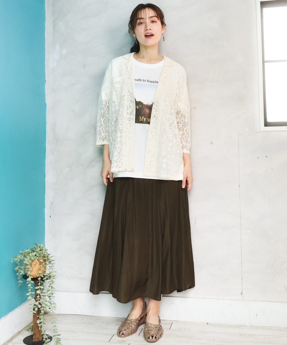 OLJFD01099 eur3(エウルキューブ) 【大きいサイズ】レースジャケット アイボリー
